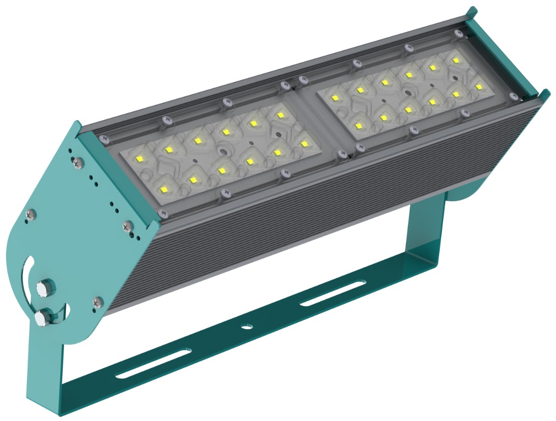 Прожектор уличный с одним модулем 64 Вт поворотная лира 30x100° RAYLUX P-Lux 64 MD 9830-507-P2-Г30х100 IP67 Г5 (421-064-5086-41) Прожекторы #1